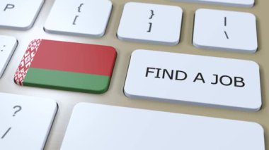 Metinli Belarus Ulusal Bayrağı. Ülke Animasyonunda Bir İş Bul.