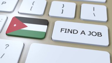Mesajlı Jordan Ulusal Bayrağı. Ülke Animasyonunda Bir İş Bul.