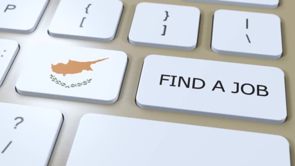 Zyperns Nationalflagge Mit Text Finden Sie Einen Job Country Concept — Stockvideo