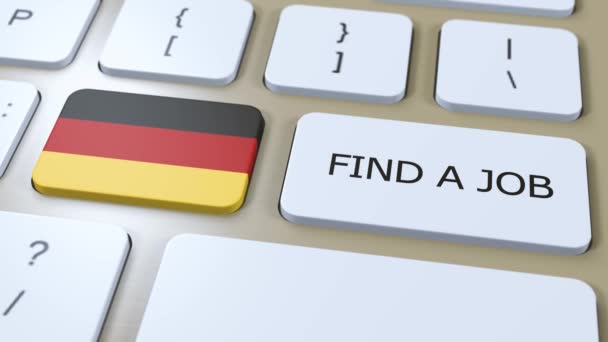 Germany National Flag Text Find Job Country Concept Animation — Stock Video