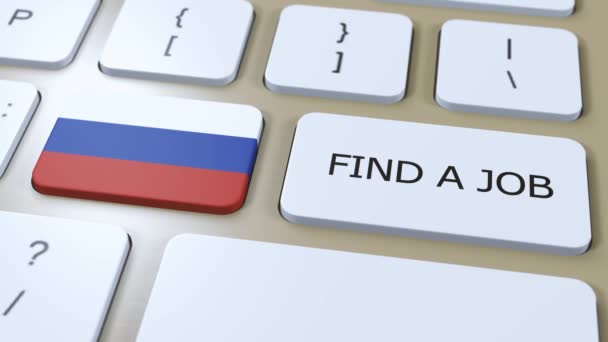Russia National Flag Text Find Job Country Concept Animation — Stock Video