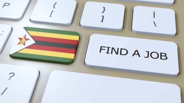 짐바브웨 국기와 텍스트 국가에서 애니메이션 — 비디오