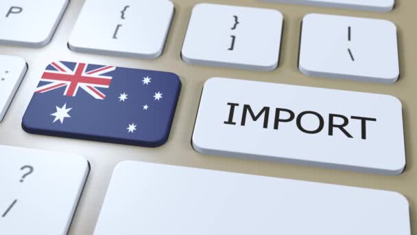 Australia Importar Animación Bandera País Botón — Vídeos de Stock