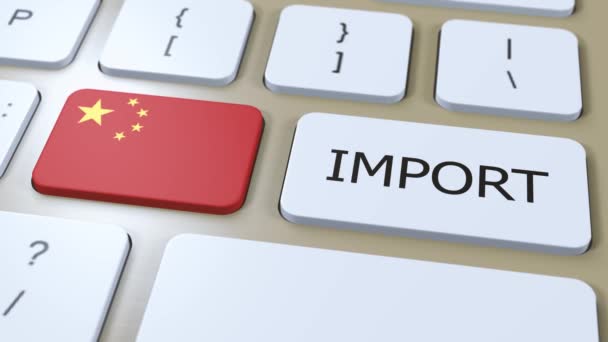 Chiny Import Animacji Flaga Kraju Przycisk — Wideo stockowe