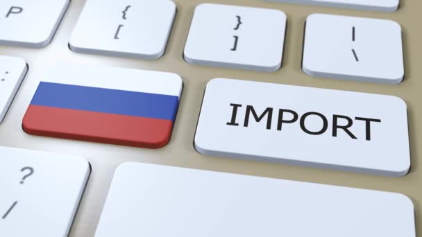 Rusia Importar Animación Bandera País Botón — Vídeos de Stock
