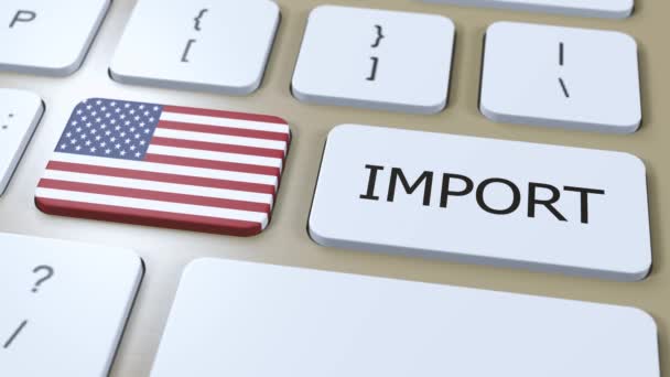 Estados Unidos Estados Unidos América Importar Animación Bandera País Botón — Vídeos de Stock