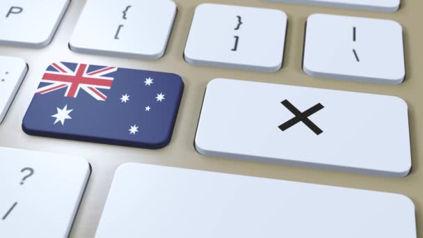 Bandeira Nacional Austrália Cruz Sem Botão Animação — Vídeo de Stock