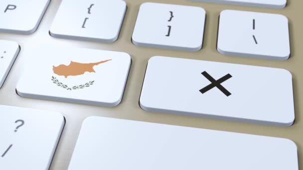 Кипрский Национальный Флаг Крест Кнопки Анимации — стоковое видео