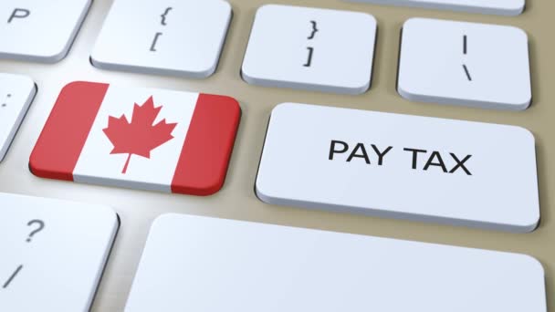 Kanada Negara Membayar Pajak Animasi Bendera Nasional — Stok Video
