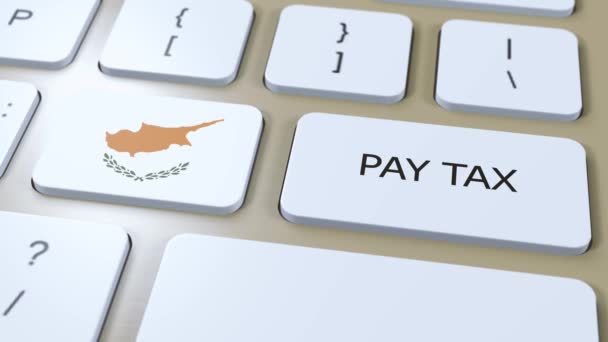 Chipre País Pagar Impuestos Animación Bandera Nacional — Vídeos de Stock