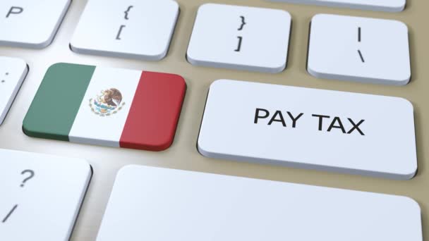 Mexico Country Pay Tax Animation National Flag — Stock Video