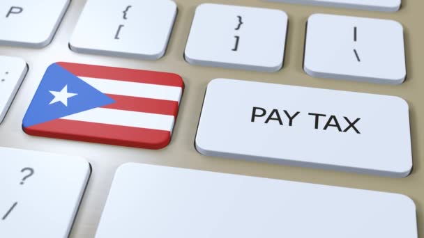 Porto Rico Pays Payer Impôt Animation Drapeau National — Video