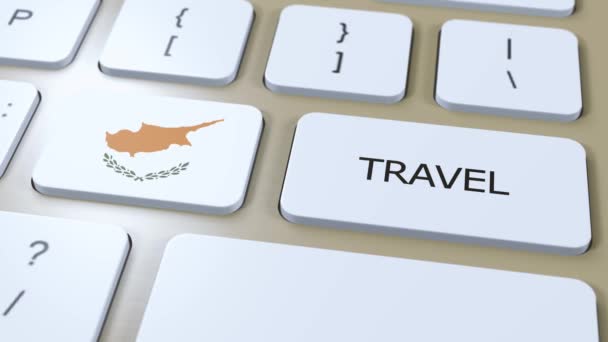 Chipre Bandeira Nacional Texto Travel Button Viagem País Animação — Vídeo de Stock