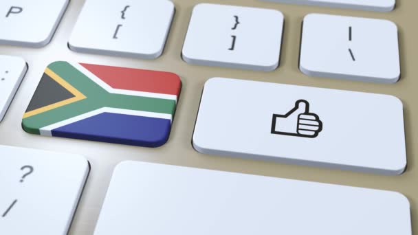 Bandeira África Sul Sim Botão Polegares Para Cima Animação — Vídeo de Stock