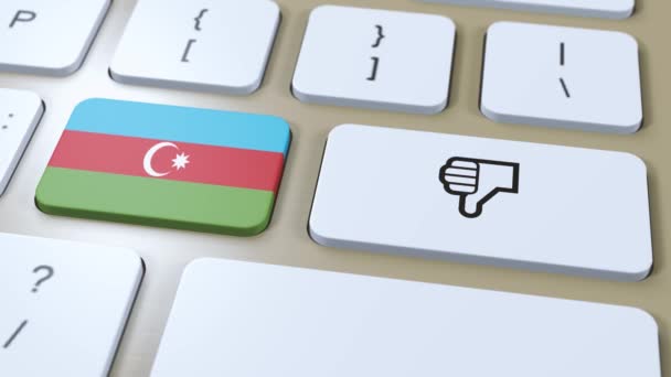 Σημαία Αζερμπαϊτζάν Και Όχι Αντίχειρες Κάτω Κουμπί Animation — Αρχείο Βίντεο