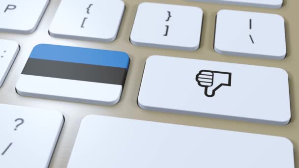 Estónia Bandeira Thumbs Button Animação — Vídeo de Stock