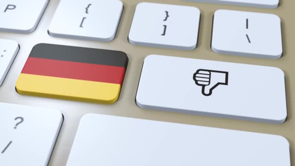 Németország Zászló Vagy Hüvelykujj Lefelé Gomb Animáció — Stock videók