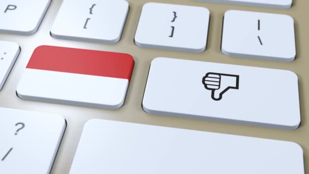 Indonesia Flag Thumbs Button Animatie — Stockvideo