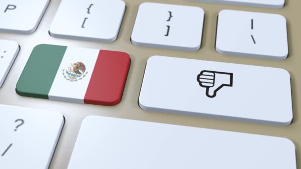 Bandera México Botón Pulgares Abajo Animación — Vídeos de Stock