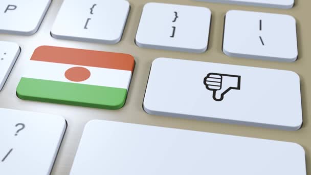 Niger Flag Vagy Thumbs Button Animáció — Stock videók