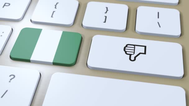Bandeira Nigéria Botão Thumbs Animação — Vídeo de Stock