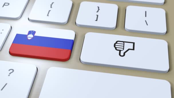 Eslovénia Bandeira Thumbs Button Animação — Vídeo de Stock