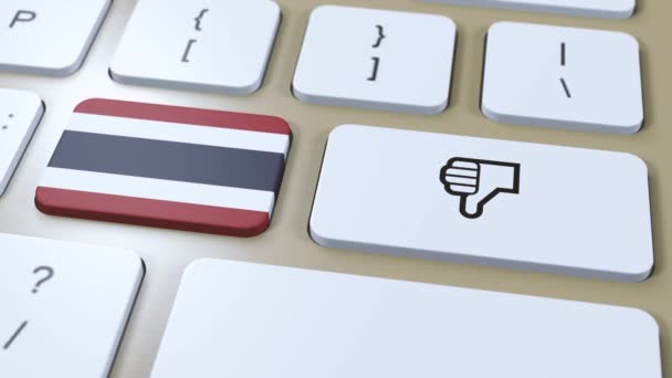 Bandeira Tailândia Botão Thumbs Animação — Vídeo de Stock
