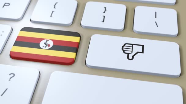 Bandiera Uganda Pulsante Thumbs Animazione — Video Stock