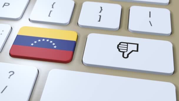 Venezuela Bayrağı Hayır Baş Parmakların Aşağı Düğmesi Canlandırma — Stok video