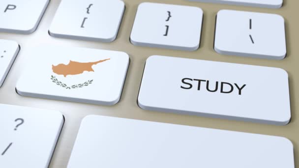 Zypern Studie Länderkonzept Flagge Und Text Animation — Stockvideo