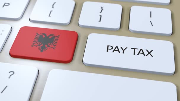 Albania Country Pay Tax Animation National Flag — Stock Video