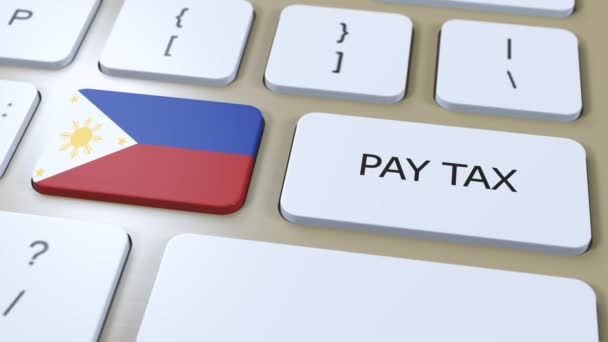 Filipinas País Pay Tax Animação Bandeira Nacional — Vídeo de Stock