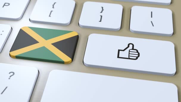 Jamaica Bandeira Sim Botão Polegares Para Cima Animação — Vídeo de Stock