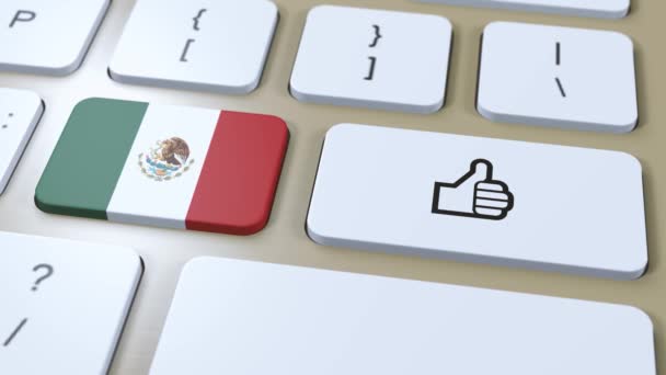 Bandiera Del Messico Pulsante Pollici Animazione — Video Stock
