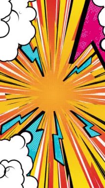 Pop Art Çizgi Roman Arkaplan Animasyon Kaplaması.