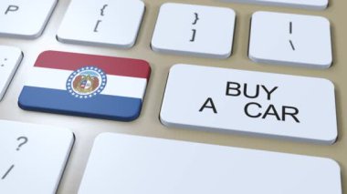Missouri Eyaleti Bayrağı Bir Araba Düğmesi Satın Al.