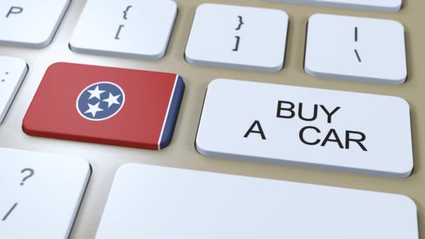 Tennessee State Flag Buy Car Button — Stock videók