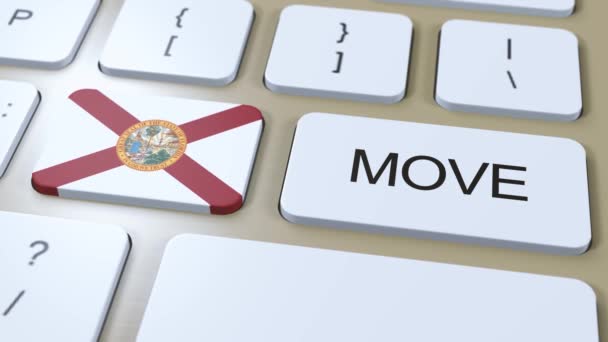 Florida State Flag Move Text Button — Stock video