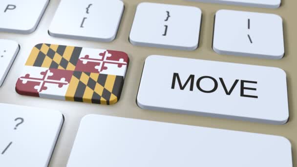 Maryland State Flag Move Text Button — Stock video