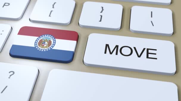 Missouri State Flag Move Text Button — Stock Video
