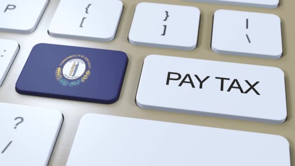 Kentucky State Pay Tax Animation Inglês Bandeira Estado — Vídeo de Stock