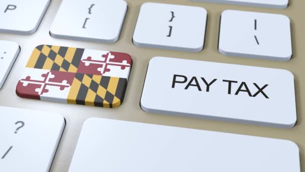 Maryland State Pay Tax Animation Drapeau État — Video