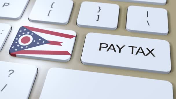 Ohio State Pay Tax Animation Staatsflagge — Stockvideo