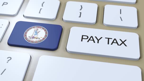 Virginia State Pay Tax Animation Státní Vlajka — Stock video