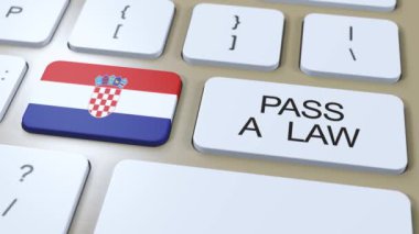 Hırvatistan Ulusal Bayrağı Düğme 3 Boyutlu Animasyonla İlgili Yasa Metnini Geçirdi.