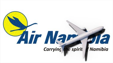 New York, ABD - 9 Mayıs 2024: Air Namibia şirketi logosu 3D Illustration, Illustrative Editorial.