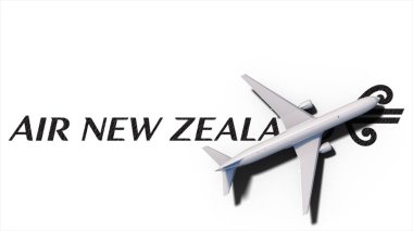 New York, ABD - 9 Mayıs 2024: Air New Zealand şirketi logosu 3D Illustration, Illustrative Editorial.