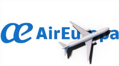 New York, ABD - 9 Mayıs 2024: AirEuropa şirketi logosu 3D Illustration, Illustrative Editorial.