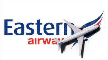 New York, ABD - 9 Mayıs 2024: Eastern Airways şirketi logosu 3D Illustration, Illustrative Editorial.