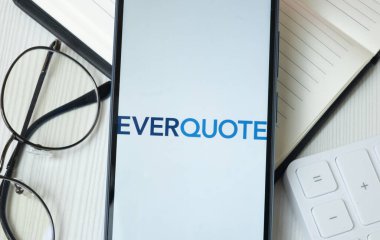 New York, USA - 21 June 2024: EverQuote Logo on Phone Screen, Company Icon. clipart